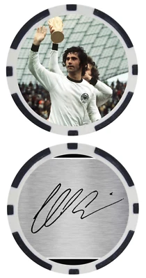 GERD MULLER - LEYENDA DEL FÚTBOL - LEYENDA DEL FÚTBOL - FICHA DE POKER - ***FIRMADO*** Foto 1 de 2