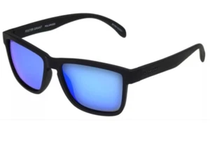 Foster Grant polarisierte schwarze quadratische Sonnenbrille aus Gummi für Herren blaue Gläser UV400 - Bild 1 von 1