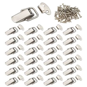 24 Pack Stainless Steel Spring Loaded Toggle Lock Clasp Buckle Latch for Cabinet - Picture 1 of 6