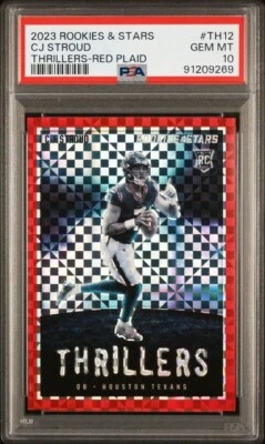 2023 Panini Rookies & Stars CJ Stroud Thrillers Red Plaid PSA 10 - Image 1 of 2