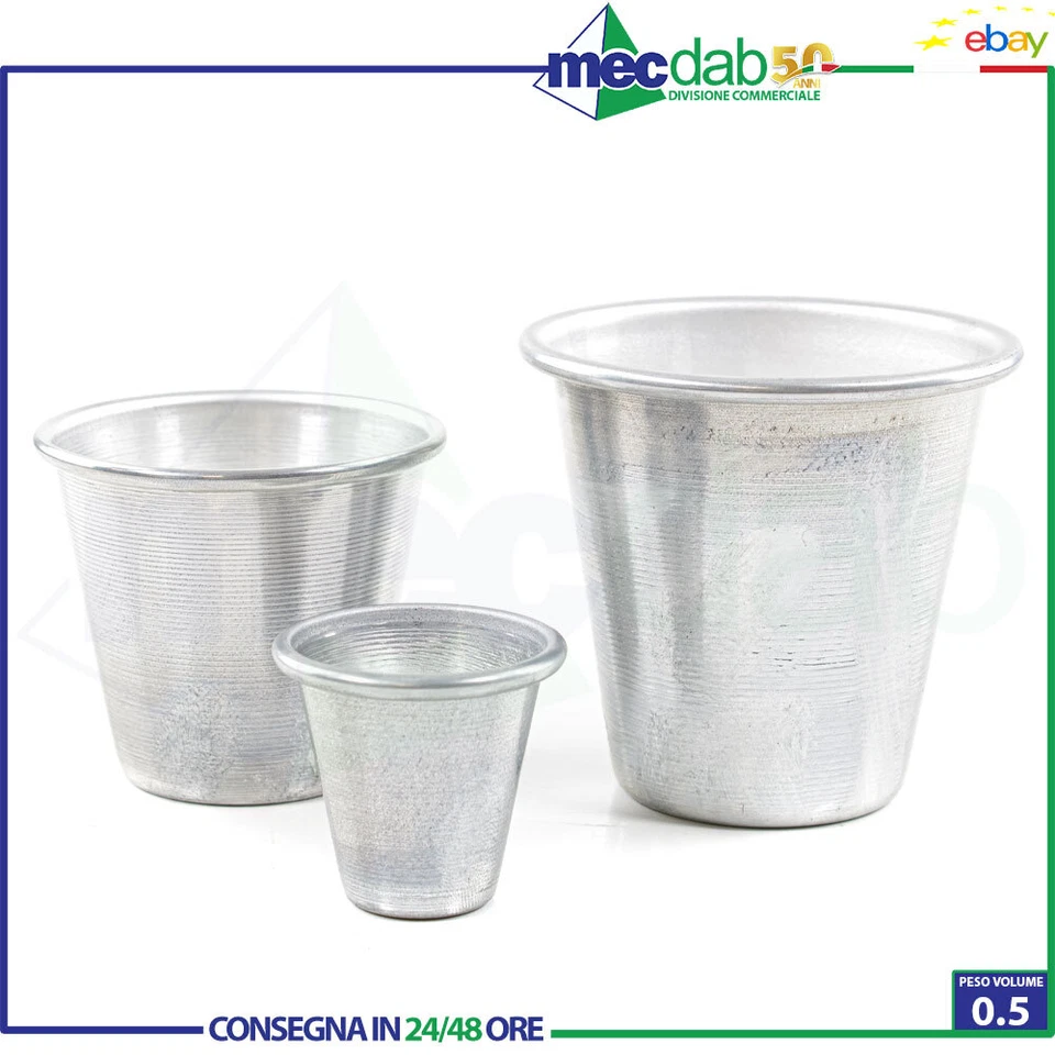 Forma Babà Napoletano Stampo Bicchiere In Alluminio Mignon, Medio e Grande 6 PZ - Immagine 1 di 3