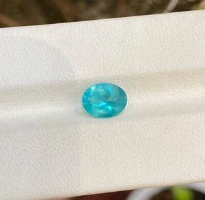 1.67 ct Luster Blue Green / Paraiba Huge / Natural Apatite - Oval Gems Video !! - Picture 1 of 2