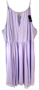 Torrid Lilac Chiffon Halter Midi Dress Sz 2X Lined Elastic Waist Women ZC11 - Picture 1 of 5