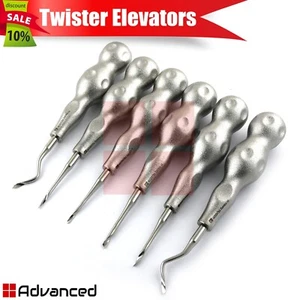 6Pcs Twister Root Elevators Dental Oral Surgery Tooth Loosening Luxating Luxator - Picture 1 of 11