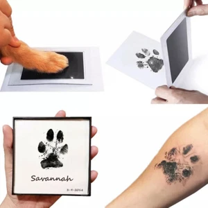 Baby  Paw Print Ink Pad Pet Dog Cat Handprint Footprint Pads Kit Stamp Souvenir - Picture 1 of 18