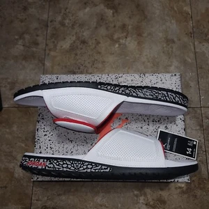 Nike Air Jordan Hydro 3 Retro Slides White University Red 854556 103 Size 14 New - Picture 1 of 6