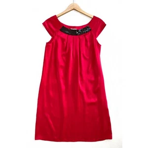 Vestido de fiesta/cóctel OC by Oleg Cassini 100 % turno de seda talla 6 lentejuelas con bolsillos - Imagen 1 de 14