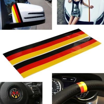 2pc 9" Euro Color Stripe Decal Stickers For Car Exterior or Interior Decoration - Image 1 of 4