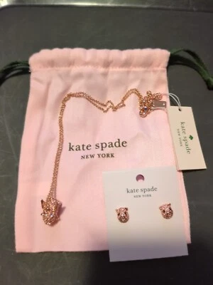 Collar Kate Spade Imagination Pave Cerdo Volador 0ORU2128 Nuevo con Pendientes a Juego Foto 1 de 4