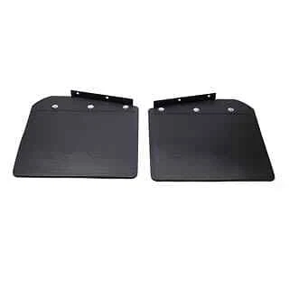 GENUINE LAND ROVER DEFENDER FRONT MUD FLAPS PAIR 1987> LH & RH (SEND REG) - Image 1 of 1