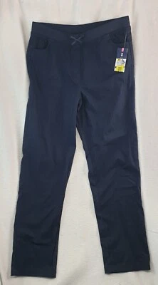 Pantalones largos negros Izod Girls Plus/cintura elástica talla 18,5 Plus/bolsillos/nuevos con etiqueta Foto 1 de 4