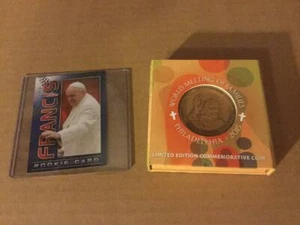 Papa Francisco 2015 Encuentro Mundial de las Familias Filadelfia Moneda y TARJETA DE FILLIES - Imagen 1 de 8