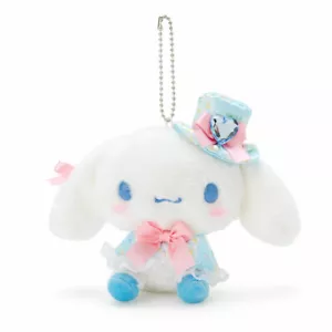 CINNAMOROLL MASKOTTCHEN PLÜSCH SCHLÜSSELANHÄNGER KOSMETIK STIMMUNG SANRIO IN DER HAND 4550337222959 - Bild 1 von 5