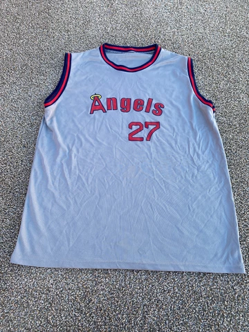 Los Angeles Angels Mike Trout Shirt Mens XL Gray Sleeveless Casual Stretch MLB Cover