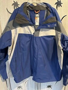 Nike ACG Fit Storm Jacket 3 Mens Solid Blue Windbreaker Parka Hooded Full Zip - Picture 1 of 9