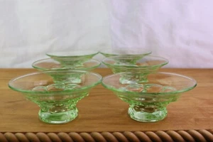 Cambridge Glas Georgian Honeycomb Low Sherbets 6er Set Hellgrün Schalen - Bild 1 von 8