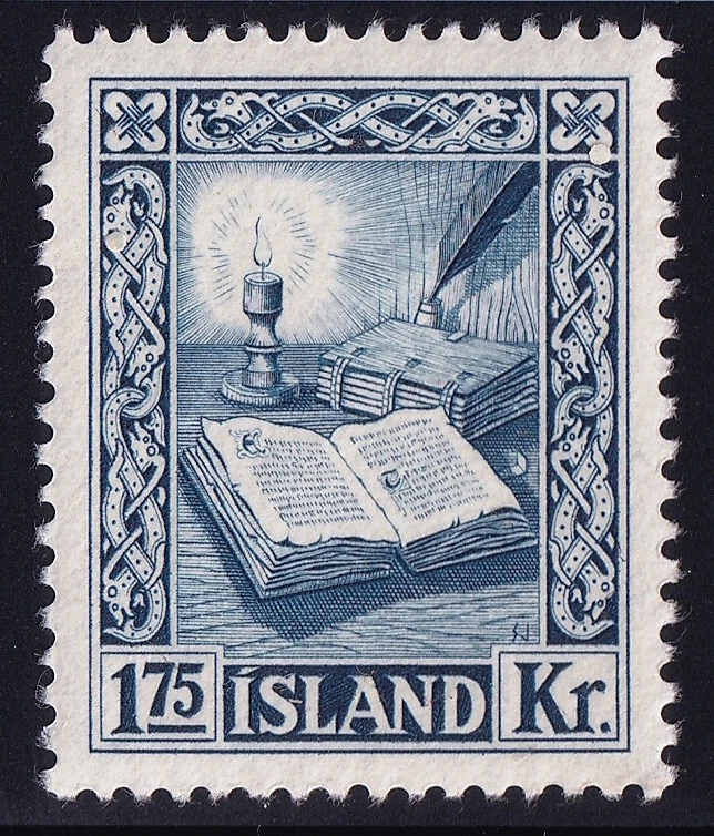 Iceland Sc #281 - 1.75kr blue - MH (MM) VF - Reykjabok - Image 1 of 1