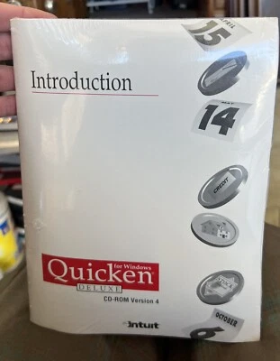 Vtg Sealed Intuit Introduction for Windows Quicken Deluxe CD-ROM Version 4 - Image 1 of 2