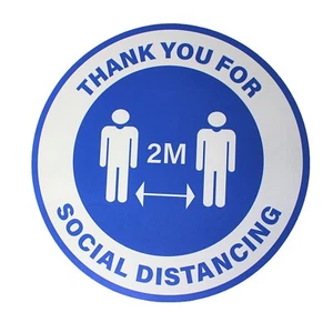 Pegatinas de piso Gracias por distanciamiento social 2M 300mm 12" de diámetro - Imagen 1 de 1