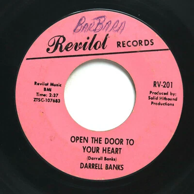 DARRELL BANKS - OPEN THE DOOR TO YOUR HEART/ OUR LOVE - SOUL 45 Foto 1 de 2