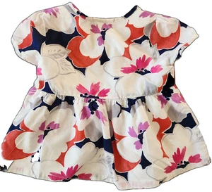 Kids Girl Gymboree Peplum Pink Purple Flower Shirt Top Size 5t - Picture 1 of 7