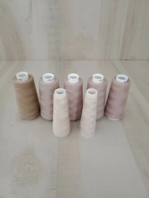 Maxi-Lock 32158 Serger Thread Lot of 7 Beige 3000 yards each Used  - Image 1 of 3