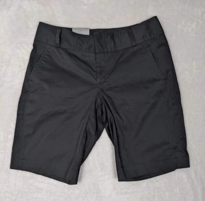 NWT Daisy Fuentes Women Chino Shorts ~ Size 6 ~ Black Flat Front 11" Inseam - Image 1 of 4