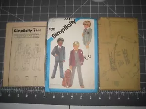 Simplicity 6611 Jungen Größe 4 Hose Shorts ungefütterte Jacke formell Schule edel - Bild 1 von 5
