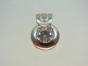 Schöner Solitär Anhänger 375 Weißgold mit großen weißen Stein - Bild 1 von 7