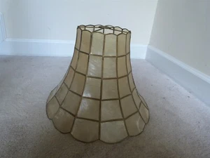 VINTAGE Capiz Shell Lamp Light Shade Flared Bell Shaped 14"D x 10.5"T - Picture 1 of 8