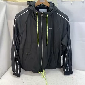 DKNY Hooded Windbreaker Water Resistant Light Hooded Raincoat Jacket Size: Med - Picture 1 of 6