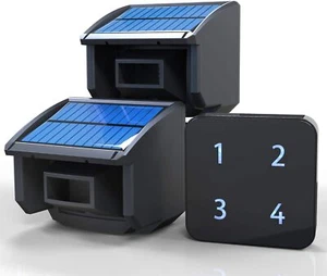 Htzsafe 1/4 Mile Solar Wireless Driveway Alarm 1 Receiver + 2 Sensors - Picture 1 of 7