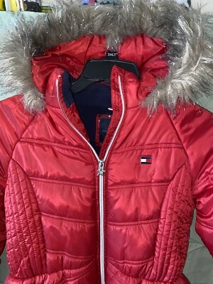 TOMMY HILFIGER Niñas Pequeñas SCARLET SAGE Chaqueta acolchada con capucha, Grande 12/14 Foto 1 de 4