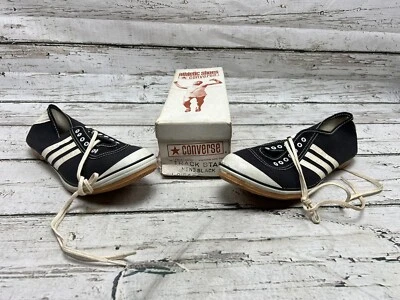VTG Converse Track Star Black RARE Chuck Taylor 1960s Athletic Shoes 1-9156 DS - Image 1 of 4
