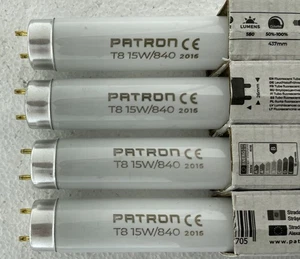x4 15W / 840 18 inch 15W 15 Watt 4000k Cool White tube T8 437 mm Patron - Picture 1 of 13