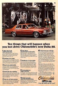 Oldsmobile Delta 88 Royale Town 1977 sedán - anuncio impreso de revista Olds vintage '77 - Imagen 1 de 1