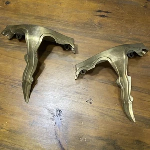 VTG Pair Brass Rococo Brass Wall Sconce Shelves Art Deco MCM Made In India - Picture 1 of 10