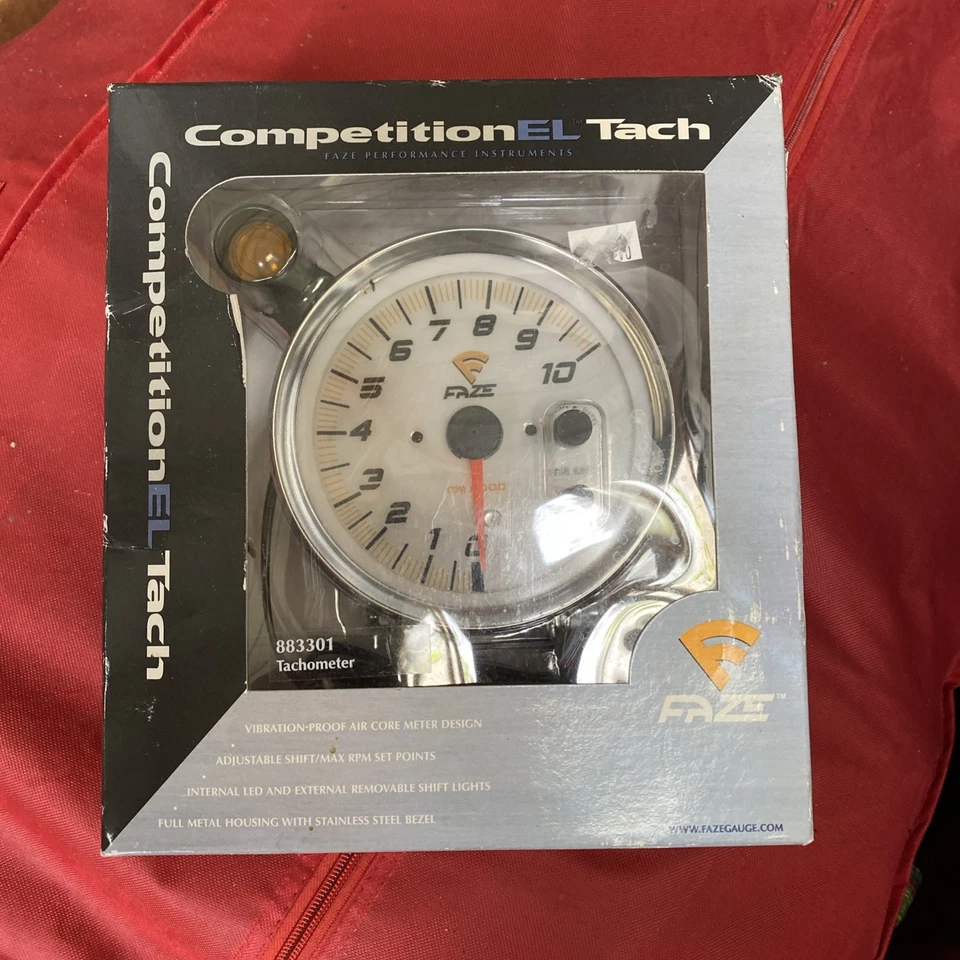 Tacómetro de competición FAZE 883301 5" diámetro 10 k revoluciones máximas con luz de cambio Foto 1 de 1