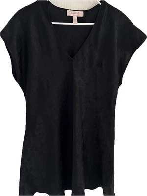 Женская черная ночная рубашка Oscar De La Renta с розовой этикеткой с атласной отделкой размер L - Изображение 1 из 4