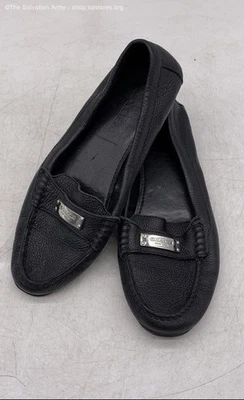 Zapatos mocasines Coach Fredrica A5175 de cuero negro sin cordones para mujer talla 8 B Foto 1 de 4