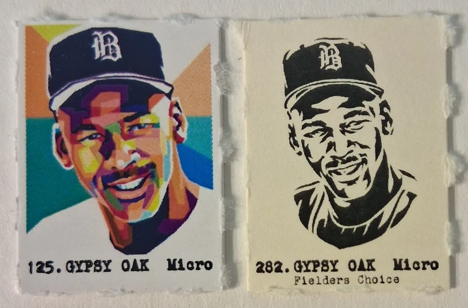 (2) MICHAEL JORDAN Barons Rare Gypsy Oak Micro Gumball Machine Baseball Cards - Image 1 of 1