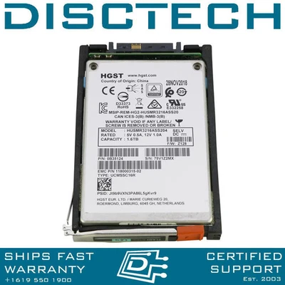 EMC Isilon 005052339 / 118000315-02 1.6TB SSD SAS 12Gbps WI Solid State Drive - Image 1 of 3