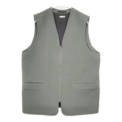 Steven Alan VEST Plain weave flannel wool vest Khaki gray 5-1027T∞ - Image 1 of 4