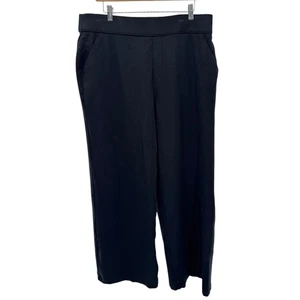 SPANX 1X Black Ponte Knit Wide Leg Cropped Career Casual Pull On Pants - Picture 1 of 6