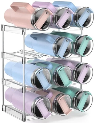 Water Bottle Organizer Stanley Cup Holder 4-Tier Tumbler Storage Stackable - Изображение 1 из 4