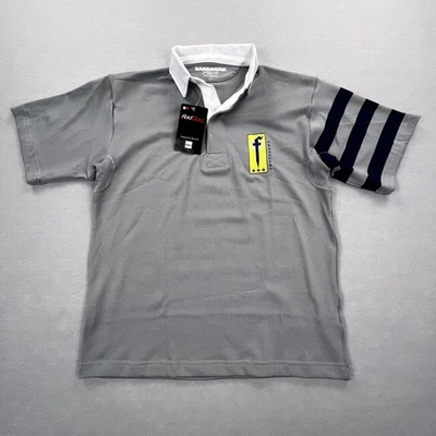 Camisa de Rugby Bárbara Masculina Pequena Cinza Pro-fit Gola Branca Logotipo Patch Fraternus - Imagem 1 de 4