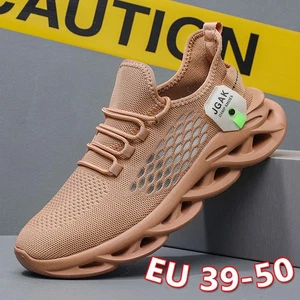 Fashion Blade Sole Athletic Shoes Lace Up Mesh Breathable Sneakers - Picture 1 of 31