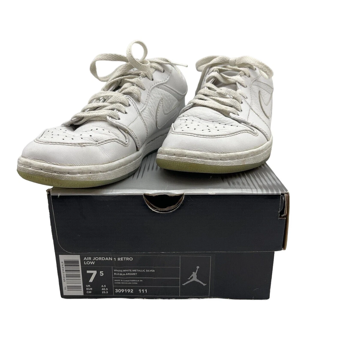 Las mejores ofertas en Jordan 1 Retro Low White Metallic Silver | eBay