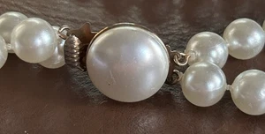 Collana doppio filo pera finta 36" vintage - Foto 1 di 4