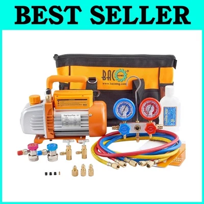 HVAC 真空泵带歧管仪表套装 — 第 1/4 张图片